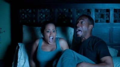 A scene from A Haunted House, starring Marlon Wayans and Essence Atkins. Courtesy Open Roads Films