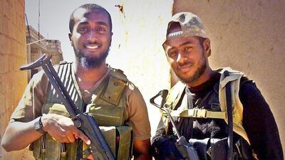 Akram Sebah (right) and his older brother Mohamed in Syria before they were killed. (Picture from Twitter)