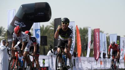 Mark Cavendish of Great Britain and Dimension Data wins the Abu Dhabi - Al Ain Classic. Tom Dulat / Getty Images