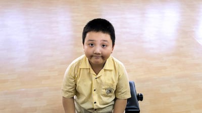 Xiaolin Zhang at Horizon School. He won this year's BSME Young Musicians of the Gulf competition, for the second time in a row. Reem Mohammed / The National 