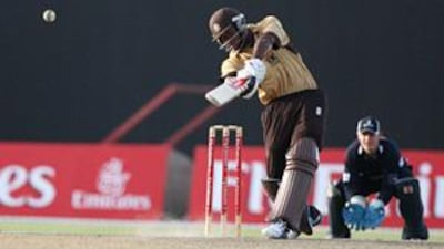 Surrey's Chris Jordan in action against Sussex during the play-off for fifth place.