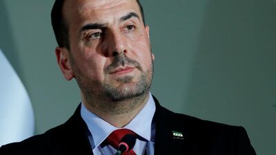 There's no future in Syria with Bashar Al Assad in charge, the head of the Syrian opposition negotiation team, Nasr al-Hariri, said in Geneva. REUTERS/Denis Balibouse