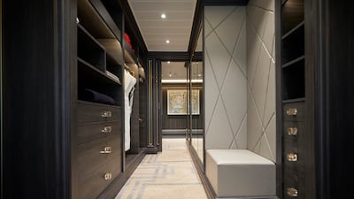 One of three walk-in closets in the Regent Suite that has double occupancy