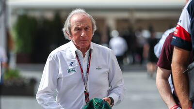 Jackie Stewart arrives at Marina Circuit on the final day of the Abu Dhabi Grand Prix 2022. Victor Besa / The National