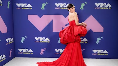 Sofia Carson wears Giambattista Valli to attend the 2020 MTV Video Music Awards, on Sunday, August 30, 2020. Getty Images