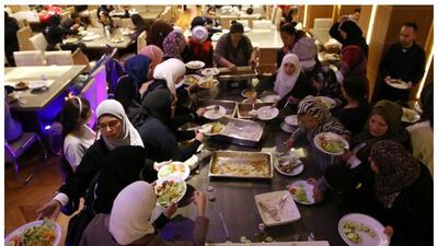 People having iftar at a mosque in Sao Paulo, Brazil on June 30, 2016. Photo by Paulo Whitaker