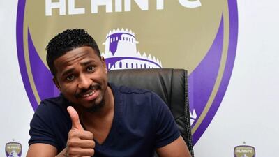 Nasser Al Shamrani signed to play for Al Ain on Wednesday. Courtesy Al Ain FC