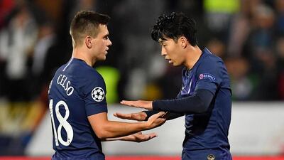 Giovani Lo Celso, left, scored his only goal to date for Tottenham in November's Champions League win over Red Star Belgrade. AFP