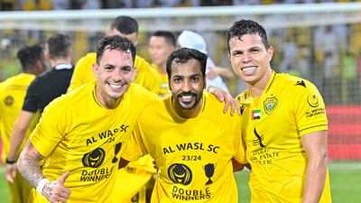 Fabio De Lima, right, and Caio Canedo, left, played a crucial role in helping Al Wasl win the Pro League title for the first time in 17 years. Photo: PLC