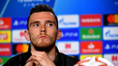 Liverpool's Andy Robertson during a press conference. PA Photo