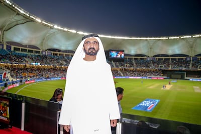 Sheikh Mohammed bin Rashid, Vice President and Ruler of Dubai, during the IPL 2014. Photo: Dubai Government Media Office