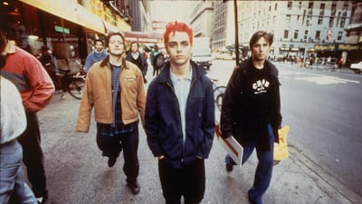 From left, Green Day's drummer Tre Cool, vocalist and guitarist Billie Joe Armstrong and bassist Mike Dirnt. Getty
