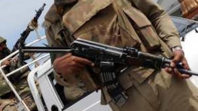 Soldiers on alert in Islamabad amid a series of threats to schools in three Pakistani cities.