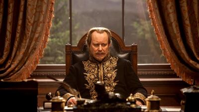 Stellan Skarsgard is the Grand Duke in Disney’s live-action feature Cinderella directed by Kenneth Branagh. Courtesy Walt Disney Productions