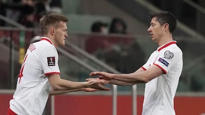 Poland substitute Karol Swiderski replaces the injured Robert Lewandowski. Reuters