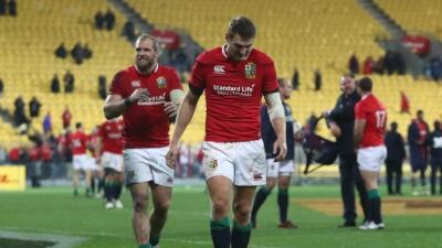 Dan Biggar walks off the pitch after the British & Irish Lions draw against Wellington Hurricanes. David Rogers / Getty Images