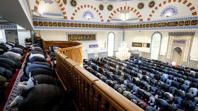 Eid Al Fitr prayers at the Mevlana Mosque in Rotterdam, Netherlands. EPA