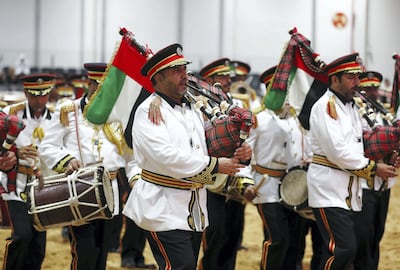 The Abu Dhabi Police band. Pawan Singh / The National