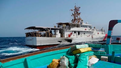 The American cutter Glen Harris during the raid. Photo: US Naval Central Forces Command Public Affairs