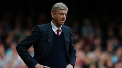 Arsenal manager Arsene Wenger reacts during his team's 3-3 draw against West Ham United in the Premier League on Saturday. Ian Kington / AFP / April 9, 2016