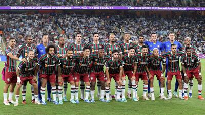 Fluminense's players pose for a picture ahead of the FIFA Club World Cup final. AFP