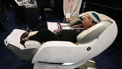 The Bodyfriend Phantom Medical Care chair can massage users while playing songs to calm the mind when one is stressed. AFP