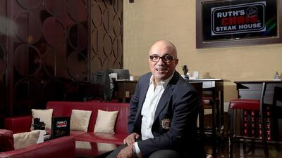 Ghazi Azzabi handles the Ruth’s Chris Steakhouse operations at The Address Hotel Dubai Marina. Jeffrey E Biteng / The National