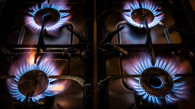 Gas rings burn on a domestic stove. Bloomberg