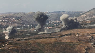 Smoke billows over the village of Aaichiyeh in southern Lebanon after Israeli strikes earlier this week. Reuters