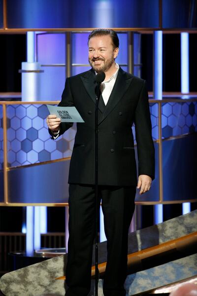 Host Ricky Gervais roasted stars during his opening monologue at the 77th Annual Golden Globe Awards. AP