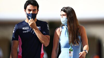 Racing Point's Sergio Perez and his wife, Carola Martinez Salido. Getty