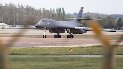 A US B‑1B Lancer bomber arrives at RAF Fairford. Reuters