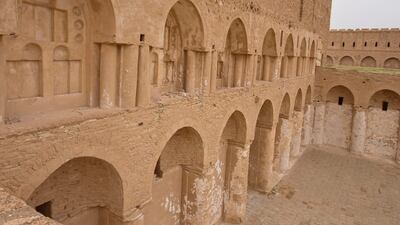 Inside the walls of the Al Ukhaidir fortress. Charlotte Mayhew/ The National
