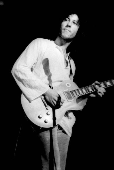 Fleetwood Mac’s Peter Green photographed with a Gibson guitar designed by Les Paul, whose designs sell at auction for more than a million dollars. Photo: Redferns