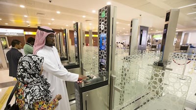 Smart Travel was launched in March to enhance the passenger experience by decreasing processing times at the airport by up to 70 per cent. Christopher Pike / The National
