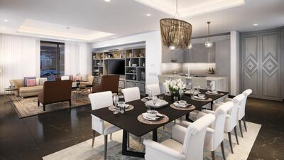 The apartments offer a service with Harrods Estate to provide soft furnishings, in addition to a fully equipped kitchen. Courtesy Henry Wiltshire International