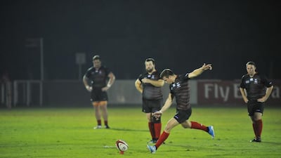 DuRandt Gerber, right, moved to the UAE in the summer and has joined the Dubai Exiles. Grant Winter for The National