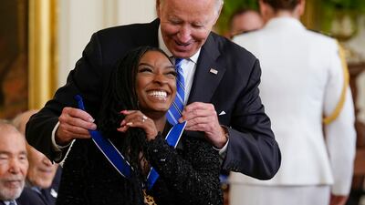 Biles is also a mental health advocate. AP