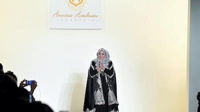 Designer Anniesa Hasibuan walks the runway for the Anniesa Hasibuan collection during New York Fashion Week on February 14, 2017, in New York City. Angela Weiss / AFP