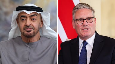 President Sheikh Mohamed spoke to UK Prime Minister Keir Starmer. Ministry of Presidential Affairs / Getty Images