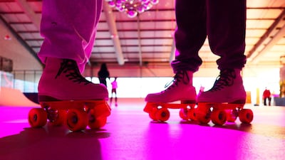 Skates are available to rent at the venue, starting from Dh112. Pawan Singh / The National