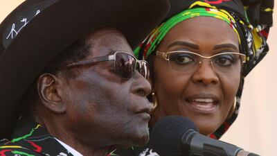 File photo of Zimbabwe president Robert Mugabe and his wife Grace, who has been accused of allegedly assaulting a model in South Africa on August 13, 2017. Philimon Bulawayo/Reuters