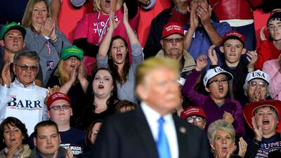 Supporters cheer US President Donald Trump during a Make America Great Again rally in Richmond, Kentucky. Joshua Roberts / Reuters