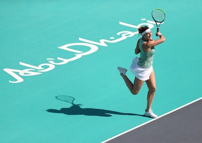 Aryna Sabalenka stretched her winning run to 10 matches after victory in the first round in Abu Dhabi. Getty Images