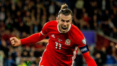 Gareth Bale celebrates scoring Wales' equaliser against Croatia at the Cardiff City Stadium. EPA
