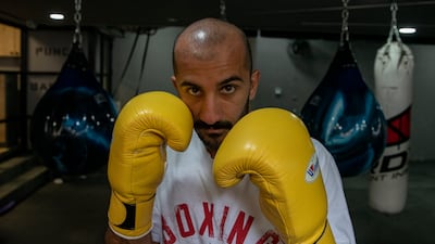 Lebanon's first professional boxer Nadim Salloum, left, prepares for an upcoming super middleweight fight against Kenny Chery in New York on October 8, 2021. Photo: Matt Kynaston