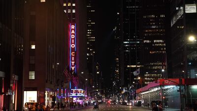 Radio City Music Hall on 6th Ave is pictured after the lights came back on. AFP