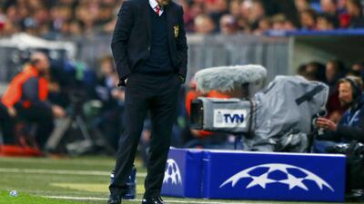 Manchester United manager David Moyes reacts after their Champions League quarter-final second leg soccer defeat to Bayern Munich. Michael Dalder / Reuters / April 9, 2014