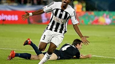 TP Mazembe’s Kilitcho Kasusula celebrates after scoring against Auckland City at last year’s Club World Cup. The team from the Democratic Republic of Congo will be Africa’s representative this year, too.