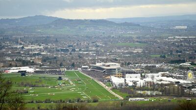 View of Cheltenham Racecourse in England during Day 1 of the Cheltenham Festival on Tuesday, March 10. Getty